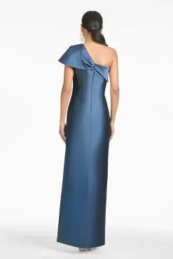 Ines Gown - Steel Blue -Feminine Style Shop F18G18 460 INESGOWN STEELBLUE BACK