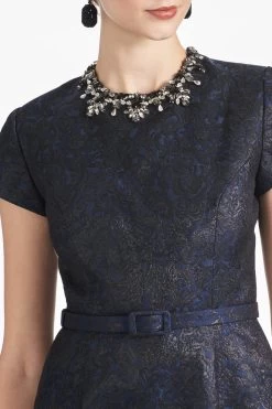 Fallon Dress - Black/Midnight -Feminine Style Shop FALLONDRESS BLACK MIDNIGHT DETAIL