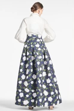 Florence Gown - Navy/Ivory Moonlit Garden 6 Florence Gown - Navy/Ivory Moonlit Garden -Feminine Style Shop FLORENCEGOWN NAVYIVORYMOONLITGARDEN BACK