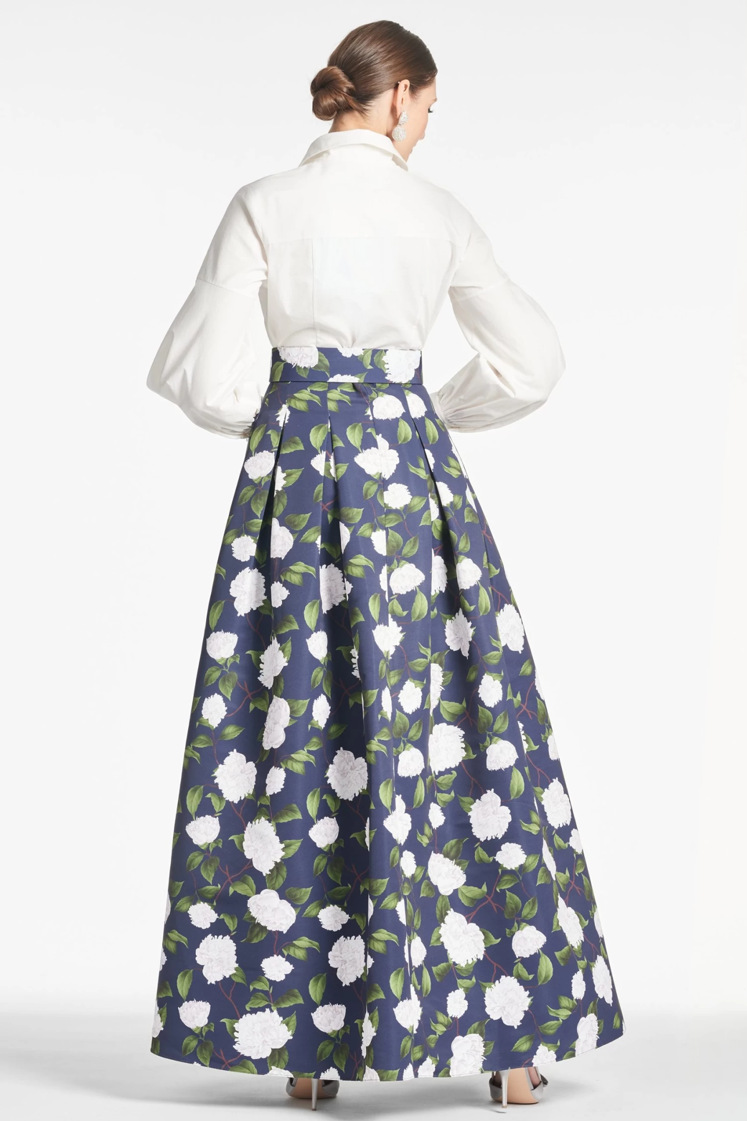 Florence Gown - Navy/Ivory Moonlit Garden 4 Florence Gown - Navy/Ivory Moonlit Garden - Image 3