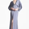 Satin Gabby Gown - Cool Grey 1 Satin Gabby Gown - Cool Grey -Feminine Style Shop GABBYGOWN COOLGREY FRONT