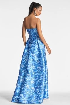 Giovanna Gown - Mediterranean Blooms 9 Giovanna Gown - Mediterranean Blooms -Feminine Style Shop GIOVANNAGOWN MEDITERRANEANBLOOM BACK