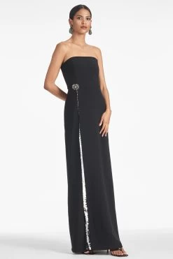 Ivy Gown - Black/Silver -Feminine Style Shop IVYGOWN BLACK SILVER FRONT2