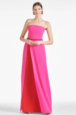 Daniella Gown - Electric Pink/Red 8 Daniella Gown - Electric Pink/Red -Feminine Style Shop IVYGOWN ELECTRICPINK RED FRONT