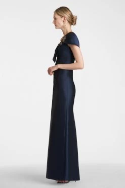 Ines Gown - Midnight -Feminine Style Shop InesGown Midnight Side