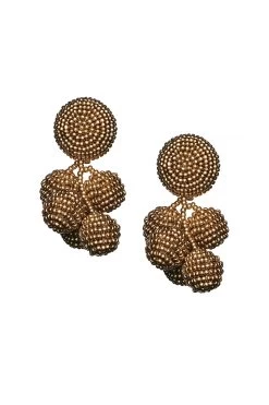 Mini Coconuts Earrings - Smooth Beads -Feminine Style Shop J18E02 MINICOCONUTS GOLD