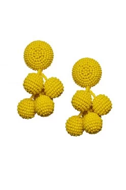 Mini Coconuts Earrings - Smooth Beads -Feminine Style Shop J18E02 MINICOCONUTS GOLDENROD