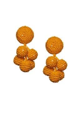 Mini Coconuts Earrings - Smooth Beads -Feminine Style Shop J18E02 MINICOCONUTS TANGERINE
