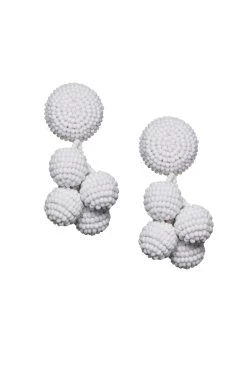 Mini Coconuts Earrings - Smooth Beads -Feminine Style Shop J18E02 MINICOCONUTS WHITE