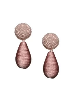 Lottie Earrings - Smooth Beads / Thread -Feminine Style Shop J20E43 LOTTIEEARRING GUAVA FAWN