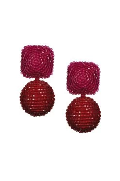 Lydia Earrings - Faceted Beads -Feminine Style Shop J20E66 LYDIAEARRING RASPBERRY RUBY
