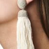 Hilary Earrings - Crystals / Thread -Feminine Style Shop J20E73 HILARYEARRING IVORY 7b040724 f0b2 41f8 a2aa c514a379669a