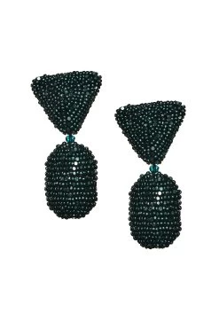 Chrystie Earrings - Metallic Faceted Beads -Feminine Style Shop J20E93 CHRYSTIEEARRING METALLICEMERALD
