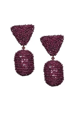 Chrystie Earrings - Metallic Faceted Beads -Feminine Style Shop J20E93 CHRYSTIEEARRING METALLICMAGENTA