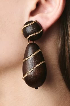 Hudson Earrings - Wood / Crystals -Feminine Style Shop J21E04 HUDSONEARRING CHAMPAGNE b06e7693 1e88 4b5a a621 13b54db64581