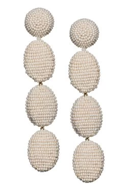 Natalie Earrings - Smooth Beads -Feminine Style Shop J21E14 NATALIEEARRING IVORY