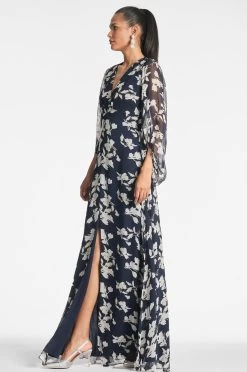 Jenny Gown - Navy Venetia Petal -Feminine Style Shop JENNYGOWN NAVYVENETIAPETAL SIDE3