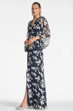 Jenny Gown - Navy Venetia Petal -Feminine Style Shop JENNYGOWN NAVYVENETIAPETAL SIDE b2066ce9 d11b 4045 b770 7b728110d814