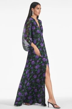 Jenny Gown - Violet Garden 8 Jenny Gown - Violet Garden -Feminine Style Shop JENNYGOWN VIOLETGARDEN SIDE