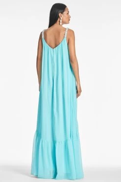 Kami Gown - Swiss Blue -Feminine Style Shop KAMIGOWN SWISSBLUE BACK2