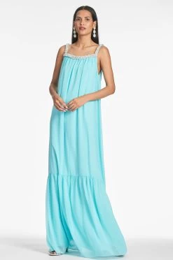Kami Gown - Swiss Blue -Feminine Style Shop KAMIGOWN SWISSBLUE FRONT3