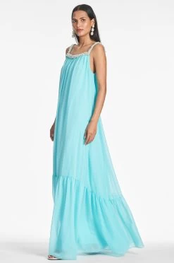 Kami Gown - Swiss Blue -Feminine Style Shop KAMIGOWN SWISSBLUE SIDE2