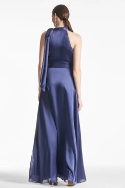 Kayla Gown - Deep Cobalt -Feminine Style Shop KAYLAGOWN DEEPCOBALT BACK