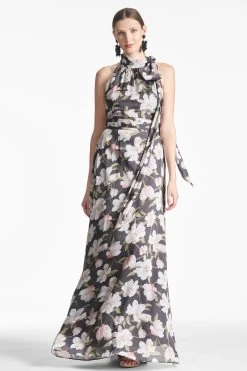 Kayla Gown - Ebony Garden -Feminine Style Shop KAYLAGOWN EBONYGARDEN FRONT2