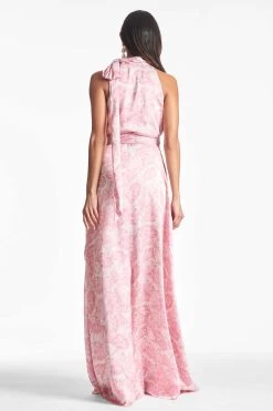 Kayla Gown - Rouge Damask Rose -Feminine Style Shop KAYLAGOWN ROUGEDAMASKROSE BACK