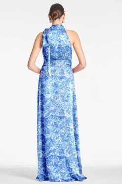 Kayla Gown - Mediterranean Blooms -Feminine Style Shop KAYLAGOWN MEDITERRANEANBLOOM BACK