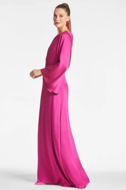 Keely Gown - Dragonfruit -Feminine Style Shop KEELYGOWN DRAGONFRUIT SIDE 0d18800c 8844 475f 837d ba47385c5cd4