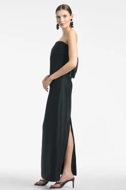 Keira Gown - Black -Feminine Style Shop KEIRAGOWN BLACK SIDE