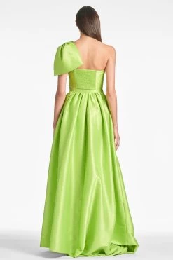 Kyla Top - Electric Lime -Feminine Style Shop KYLATOP SYDNEYSKIRT ELECTRICLIME BACK