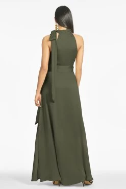 Kayla Gown - Moss Green 7 Kayla Gown - Moss Green -Feminine Style Shop KaylaGown MossGreen Back