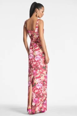 Lana Gown - Deep Pink Dahlia 13 Lana Gown - Deep Pink Dahlia -Feminine Style Shop LANAGOWN DEEPPINKDAHLIA BACK