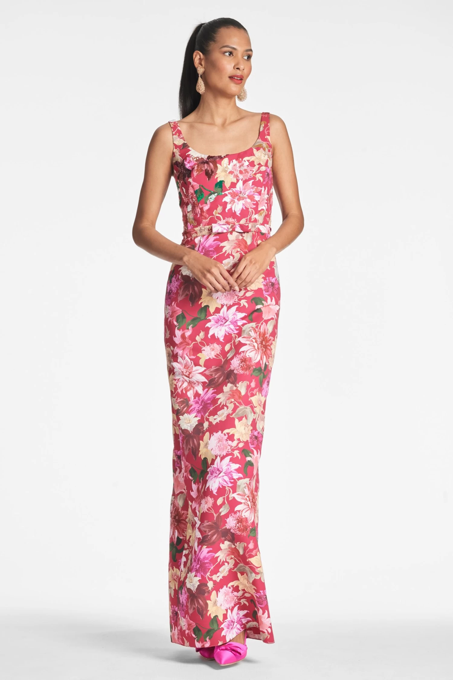 Lana Gown - Deep Pink Dahlia 3 Lana Gown - Deep Pink Dahlia