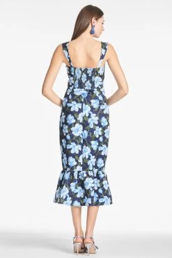 Laura Dress - Ocean Blue Magnolia -Feminine Style Shop LAURADRESS OCEANBLUEMAGNOLIA BACK f1b0c9fd 9603 4968 bc05 e03f4227d86f