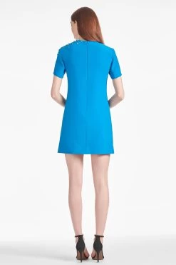 Lauren Dress - Azure 9 Lauren Dress - Azure -Feminine Style Shop LAURENDRESS AZURE BACK