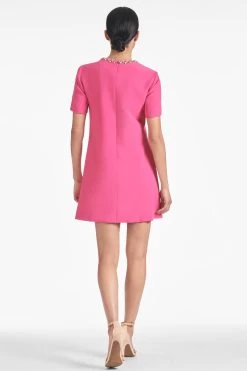 Lauren Dress - Rose Pink -Feminine Style Shop LAURENDRESS ROSEPINK BACK