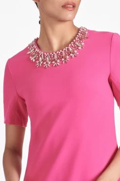 Lauren Dress - Rose Pink -Feminine Style Shop LAURENDRESS ROSEPINK DETAIL