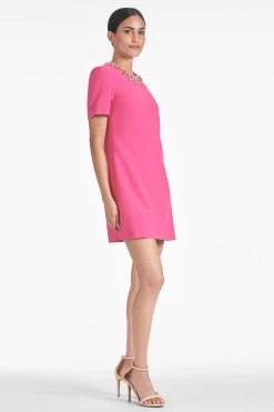 Lauren Dress - Rose Pink -Feminine Style Shop LAURENDRESS ROSEPINK SIDE