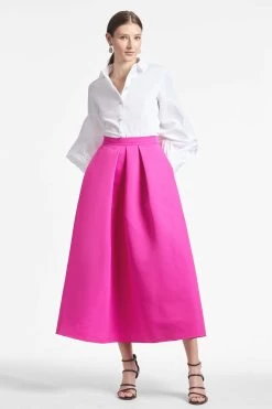 Leighton Skirt - Cerise -Feminine Style Shop LEIGHTONSKIRT CERISE FRONT2