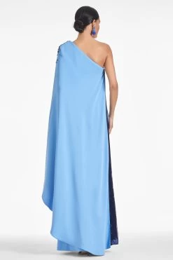 Leila Gown - Periwinkle/Sapphire -Feminine Style Shop LEILAGOWN PERIWINKLE SAPPHIRE BACK