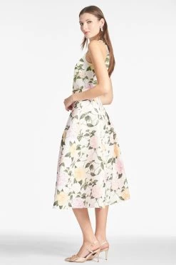 Lexie Top - Pink Lemonade Bouquet -Feminine Style Shop LEXIETOP LYDIASKIRT PINKLEMONADEBOUQUET SIDE