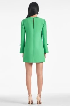 Lily Dress - Parrot Green -Feminine Style Shop LILYDRESS PARROTGREEN BACK