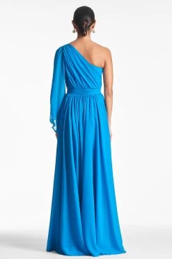 Makayla Gown - Azure -Feminine Style Shop MAKAYLAGOWN AZURE BACK