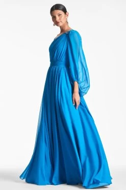 Makayla Gown - Azure -Feminine Style Shop MAKAYLAGOWN AZURE SIDE2
