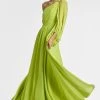 Makayla Gown - Chartreuse -Feminine Style Shop MAKAYLAGOWN CHARTREUSE FRONT3