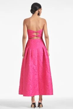 Margaux Gown - Fuchsia -Feminine Style Shop MARGAUXGOWN FUCHSIA BACK