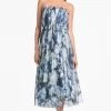 Marni Dress - Blue Ikat Floral 2 Marni Dress - Blue Ikat Floral -Feminine Style Shop MARNIDRESS BLUEIKATFLORAL FRONT2